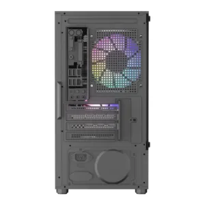 Gabinete Gamer Kalkan Vesir Flow Micro Tower Vidro Temperado Preto Sem Fans KLK00082