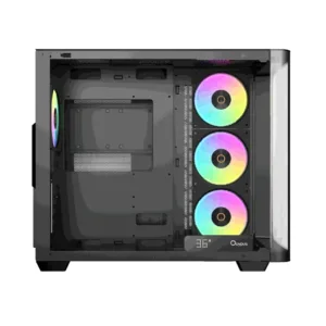 Gabinete Gamer Ocypus Iota C70 Curve ARGB Digital Mid Tower Vidro Temperado Preto IOTA-C70-BKD400CD-GL