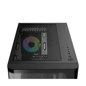 Gabinete Gamer Ocypus Iota C70 Curve ARGB Digital Mid Tower Vidro Temperado Preto IOTA-C70-BKD400CD-GL