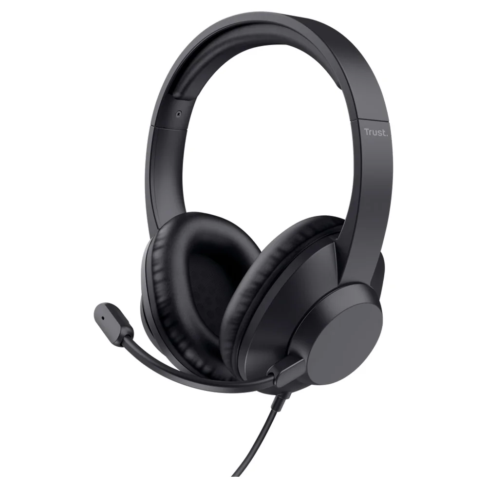 Headset Trust Ayda Max Conexão USB com Microfone Preto 25461