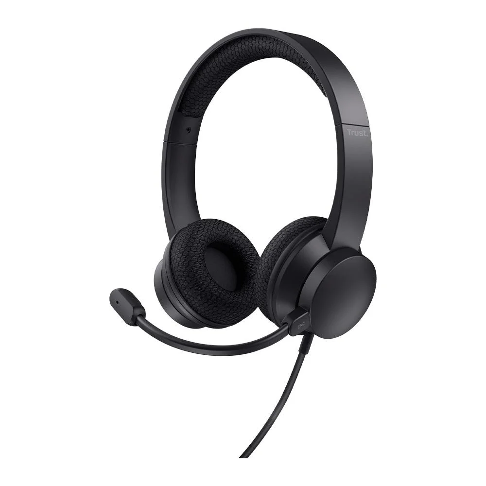 Headset Trust Ayda Microfone com Cancelamento de Ruído Para PC Conexão USB Preto 25089