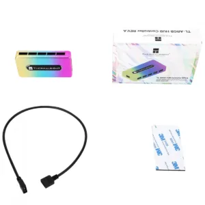 Hub Controladora de Ventoinhas Thermalright ARGB 5V 3 Pinos PWM Preto