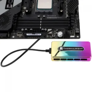 Hub Controladora de Ventoinhas Thermalright ARGB 5V 3 Pinos PWM Preto