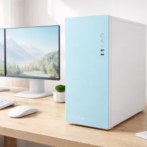 Gabinete Office Keytime Prime Sky Branco e Azul Mid Tower ATX USB 3.0 KYT00049