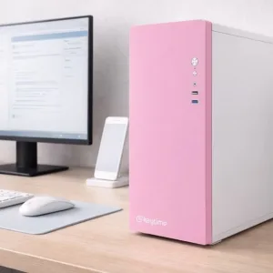 Gabinete Office Keytime Prime Pink Branco e Rosa Mid Tower ATX USB 3.0 KYT00050