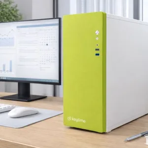 Gabinete Office Keytime Prime Tea Branco e Verde Mid Tower ATX USB 3.0 KYT00051