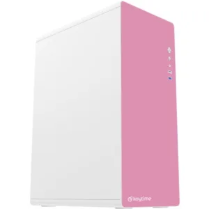 Gabinete Office Keytime Prime Pink Branco e Rosa Mid Tower ATX USB 3.0 KYT00050