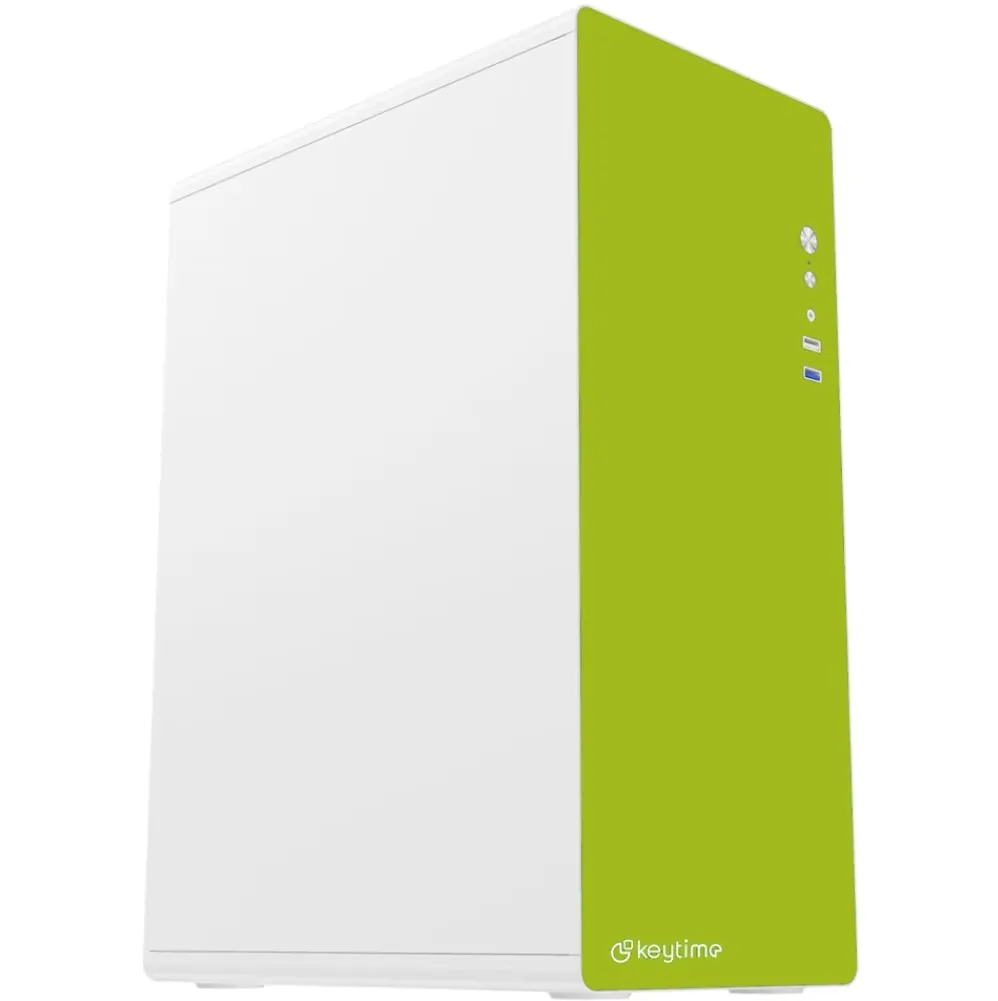 Gabinete Office Keytime Prime Tea Branco e Verde Mid Tower ATX USB 3.0 KYT00051