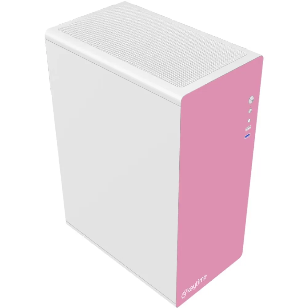 Gabinete Office Keytime Prime Pink Branco e Rosa Mid Tower ATX USB 3.0 KYT00050