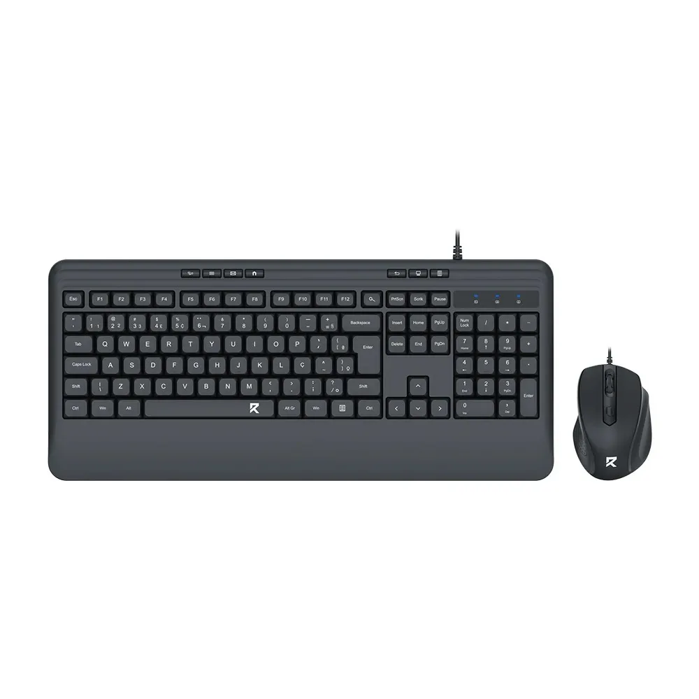 Combo Teclado e Mouse Redragon R Office Membrana Full Size ABNT2 USB Preto BS-7642