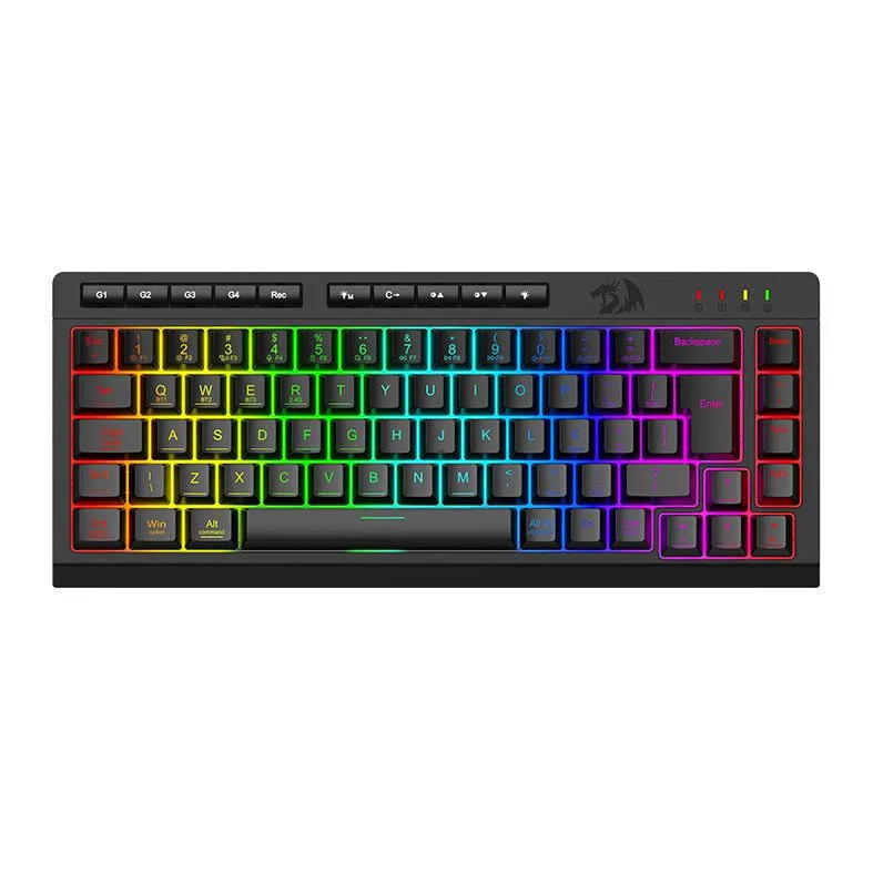 Teclado Gamer Redragon Crescent 68 Pro RGB Membrana 65% Tri-Mode ABNT2 Preto K519RGB-PRO