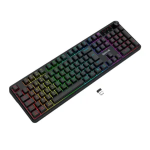 Teclado Gamer Redragon Crescent 75 Pro RGB Membrana 75% Tri-Mode ABNT2 Preto K524RGB-PRO