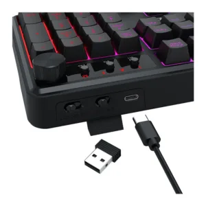 Teclado Gamer Redragon Crescent 75 Pro RGB Membrana 75% Tri-Mode ABNT2 Preto K524RGB-PRO