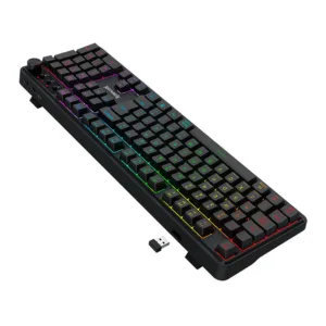 Teclado Gamer Redragon RM104 Volcano ARGB Membrana Tri-Mode ABNT2 Preto K526-WL