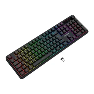 Teclado Gamer Redragon RM104 Volcano ARGB Membrana Tri-Mode ABNT2 Preto K526-WL