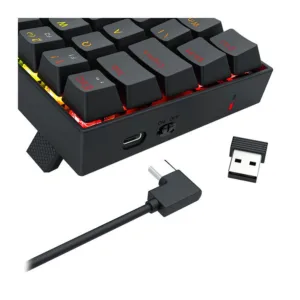 Teclado Mecânico Gamer Redragon Deimos RGB Switch Brown Wireless ABNT2 Preto K599-KNS