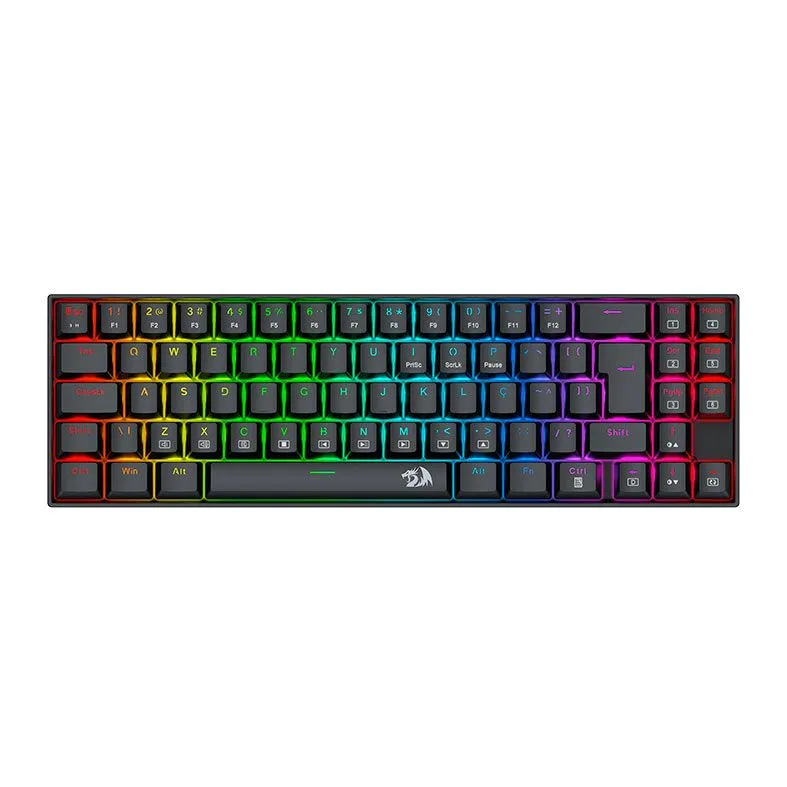 Teclado Mecânico Gamer Redragon Deimos RGB Switch Brown Wireless ABNT2 Preto K599-KNS