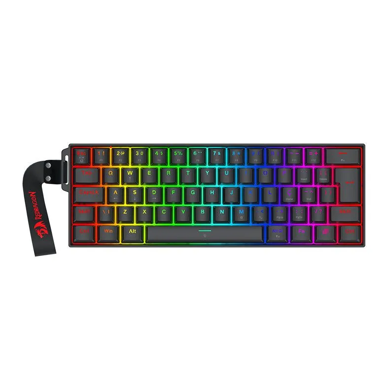 Teclado Magnético Gamer Redragon Fizz RGB 60% Switch AmberMag Linear USB-C ABNT2 Preto K617RGB-MP-PT