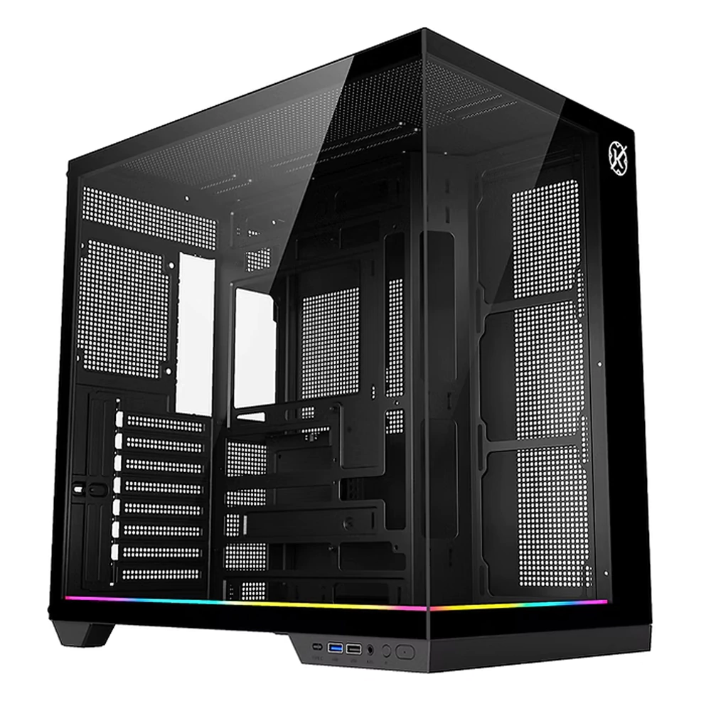Gabinete Gamer Kalkan Skye RGB Mid Tower ATX Vidro Temperado Preto Sem Fans KLK00042