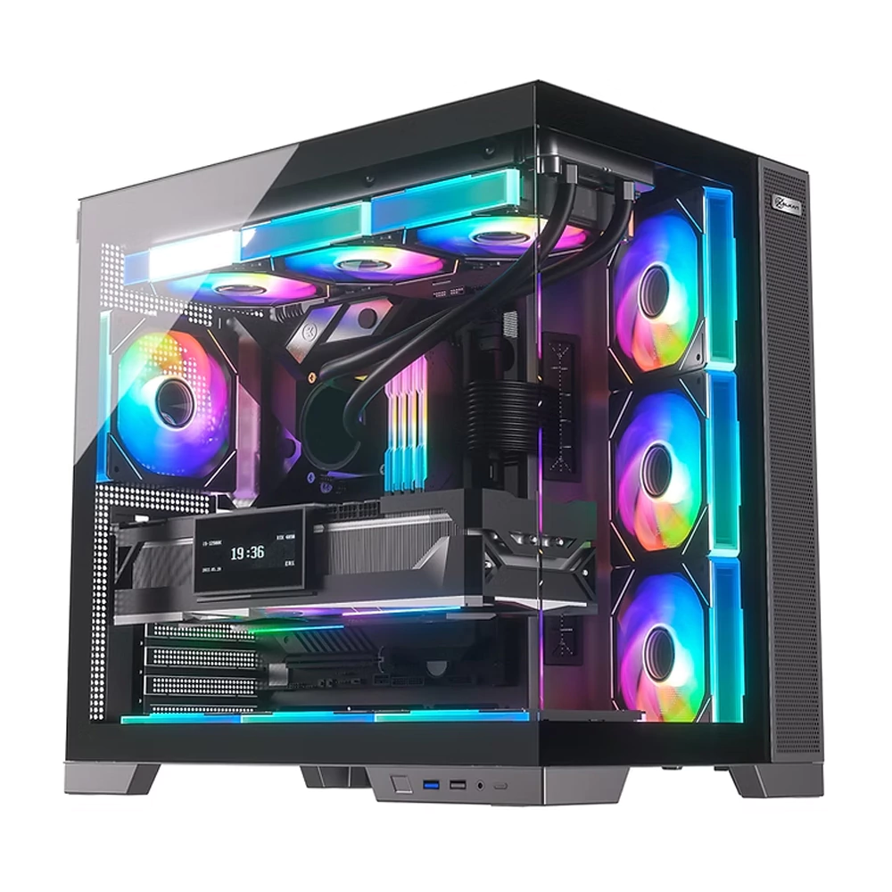 Gabinete Gamer Kalkan Asgard Evo Mid Tower Vidro Temperado Preto Sem Fans KLK00084
