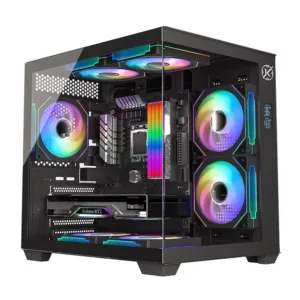 Gabinete Gamer Kalkan Midgard Digital Mid Tower Vidro Temperado Preto Sem Fans KLK00085