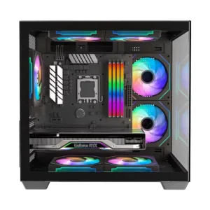 Gabinete Gamer Kalkan Midgard Digital Mid Tower Vidro Temperado Preto Sem Fans KLK00085