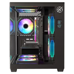 Gabinete Gamer Kalkan Midgard Digital Mid Tower Vidro Temperado Preto Sem Fans KLK00085