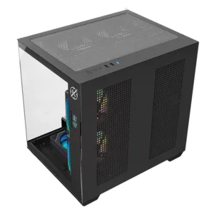 Gabinete Gamer Kalkan Midgard Digital Mid Tower Vidro Temperado Preto Sem Fans KLK00085