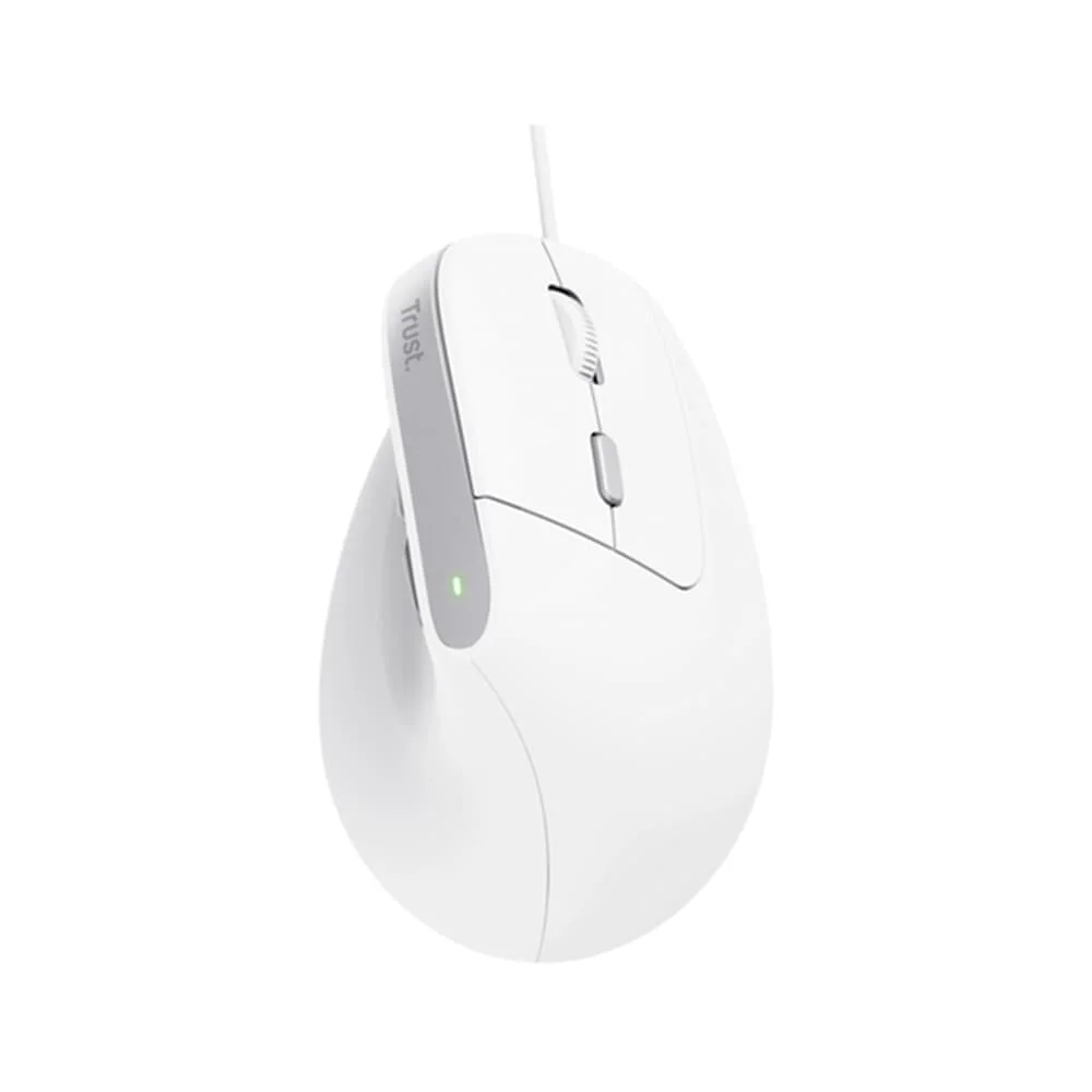 Mouse Trust Bayo II Design Ergonômico 6 Botões 2400 DPI USB Branco 25397