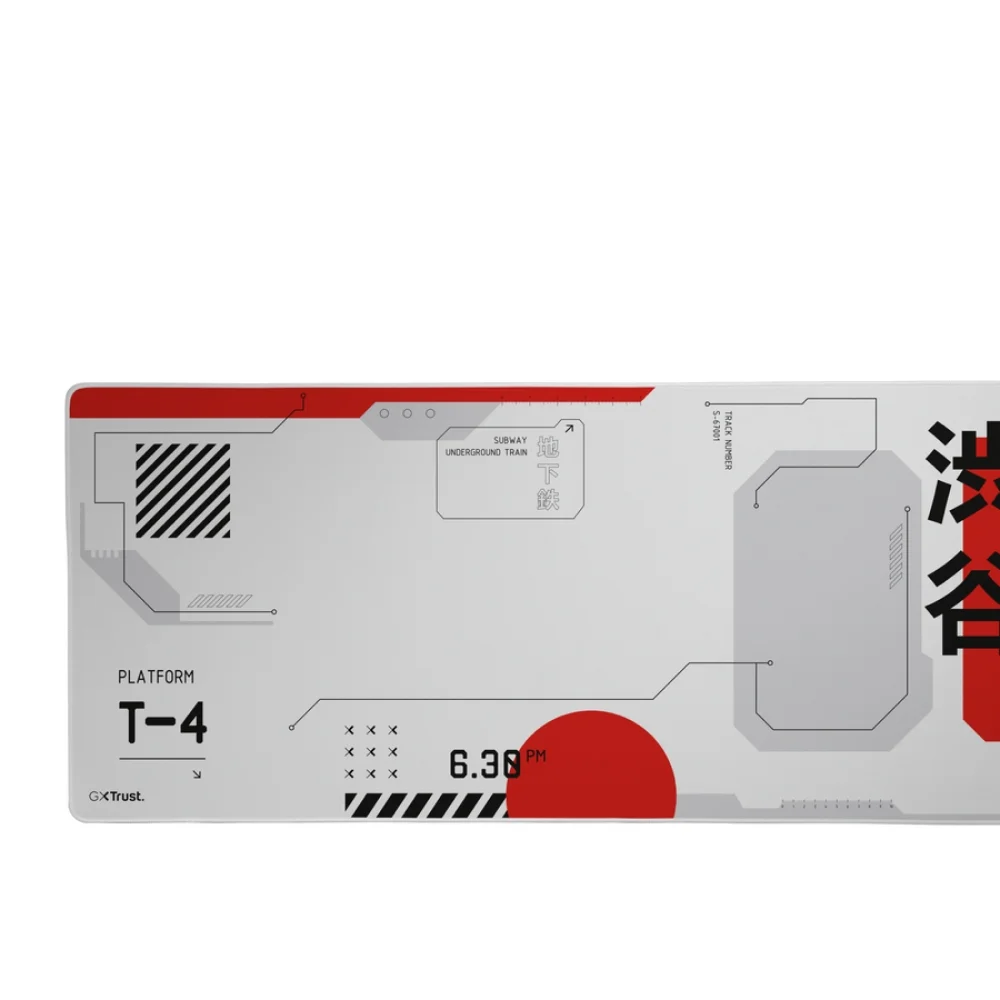 Mousepad Gamer GXTrust 759 XXL (900x400mm) Design Japan White com Bordas Costuradas 25717