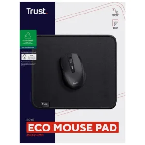 Mousepad Trust Boye Médio (250x210mm) Bordas Costuradas Antiderrapante Preto 24743