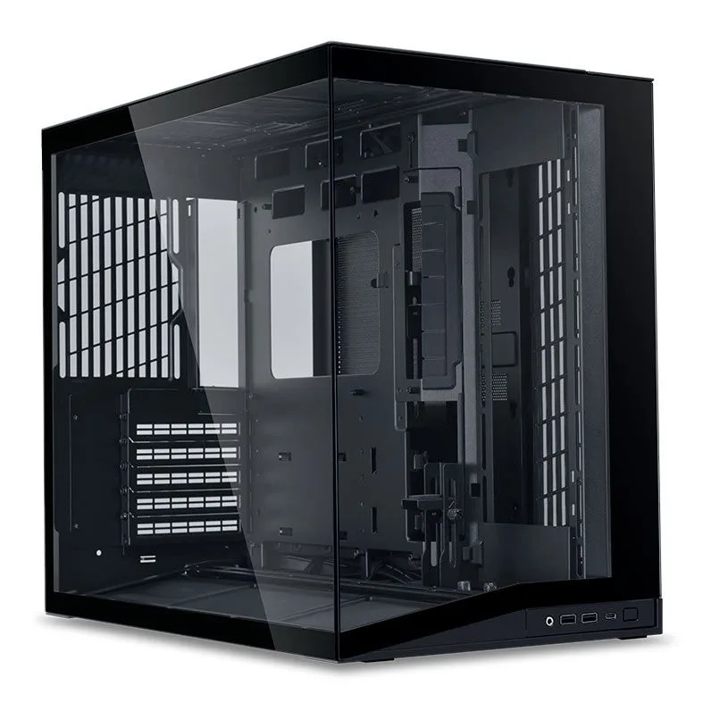 Gabinete Gamer Lian Li O11 Dynamic Mini V2 Mini Tower Vidro Temperado Preto Sem Fans O11DMIV2X