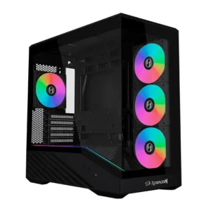 Gabinete Gamer Redragon Vector V100 Mini X Mini Tower Vidro Temperado Preto com 4 Fans ARGB OE809RX