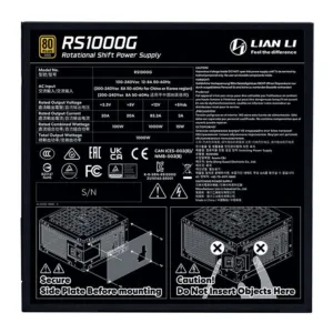 Fonte Lian Li RS1000G 1000W 80 Plus Gold Full Modular ATX 3.1 PCIe 5.1 Preta RS1000G