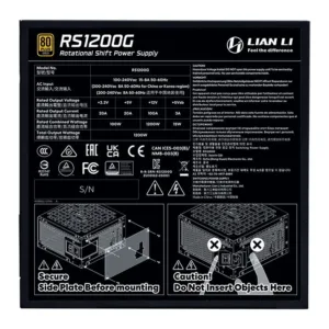 Fonte Lian Li RS1200G 1200W 80 Plus Gold Full Modular ATX 3.1 PCIe 5.1 Preta RS1200G