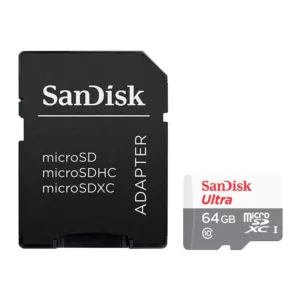Cartão de Memória SanDisk Ultra 64GB microSDXC 100MB/s com Adaptador SDSQUNR-064G-GN3MA