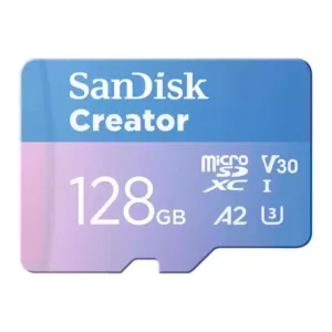 Cartão de Memória SanDisk Creator 128GB microSDXC UHS-I 190MB/s com Adaptador SDSQXAA-128G-GN6MS