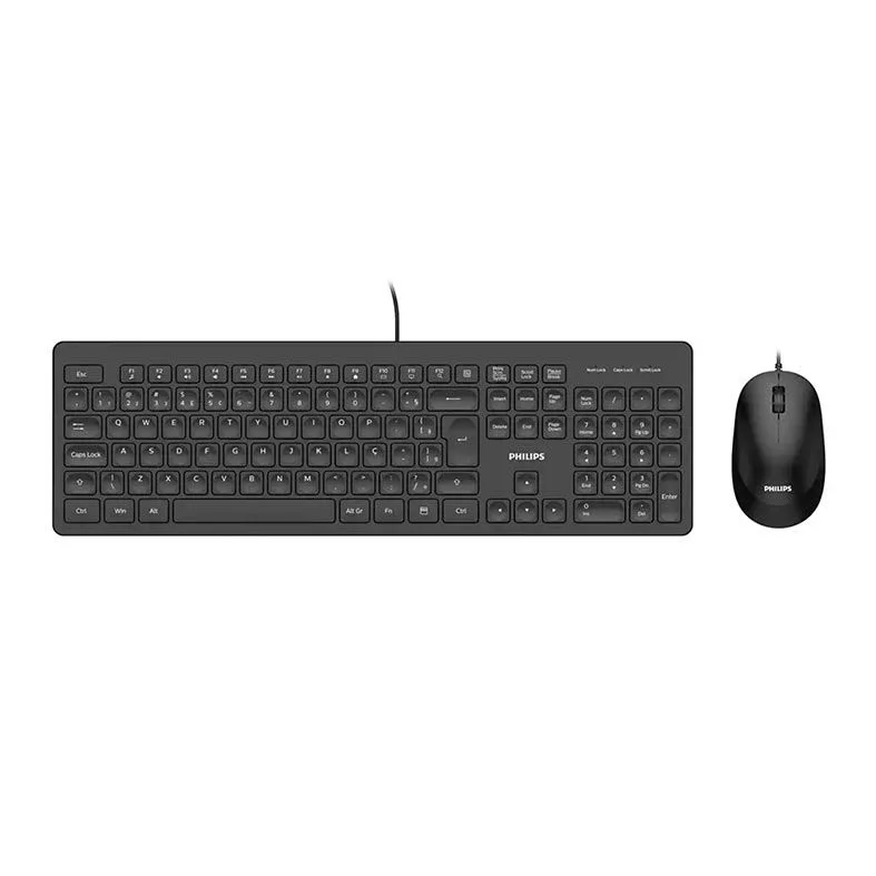 Kit Teclado e Mouse Philips SPT6208 USB ABNT2 Preto 1200 DPI