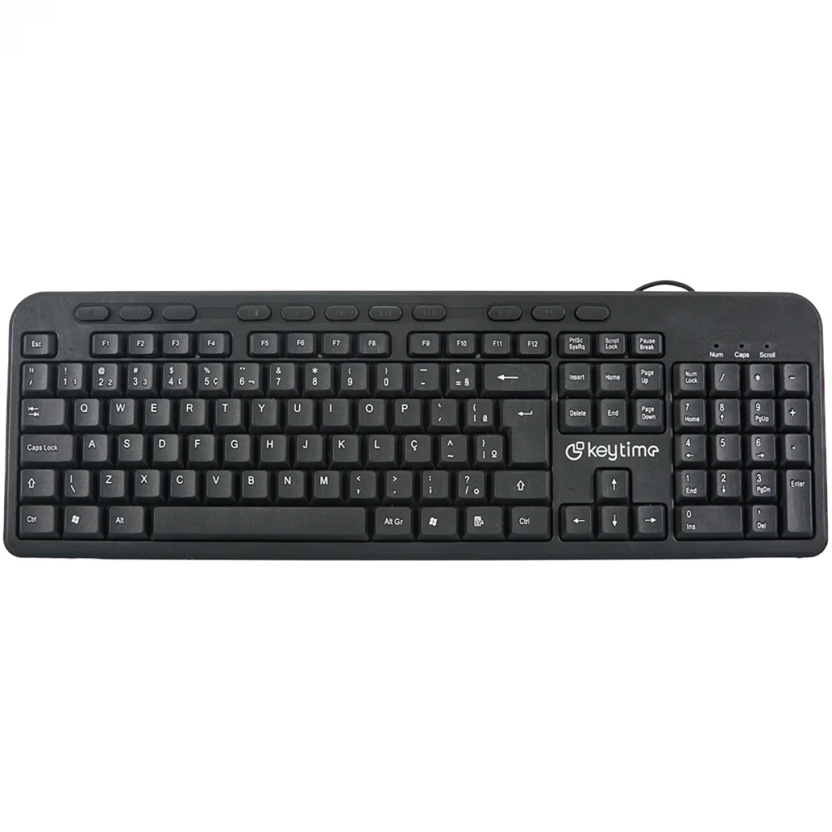 Teclado Keytime KeyCraft Membrana Full Size ABNT2 USB Preto KYT00010