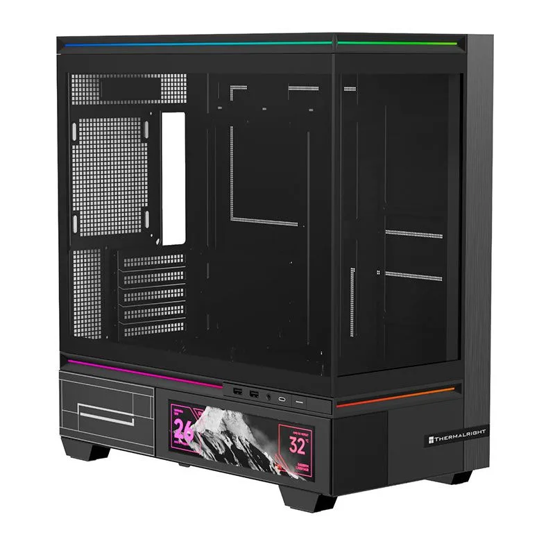 Gabinete Gamer Thermalright TL-M10 Vision Mid Tower Vidro Temperado Preto Sem Fans TL-M10-VISION-BK