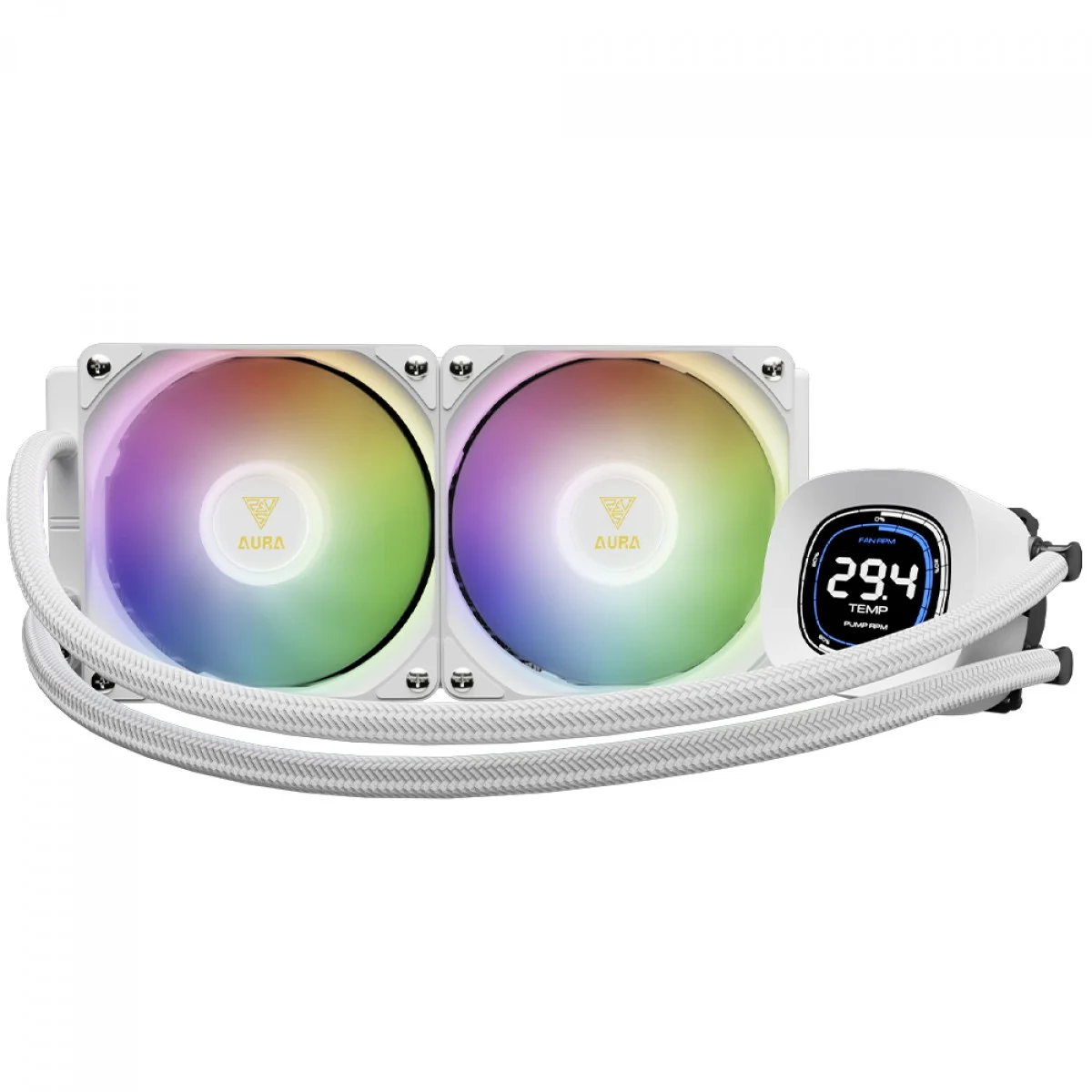 Water Cooler Gamdias Aura GL240 Digital ARGB Display LCD 240mm Intel/AMD Branco