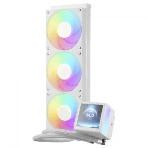 Water Cooler Gamdias Chione P5-360 WH ARGB Display Digital 360mm Intel/AMD Branco