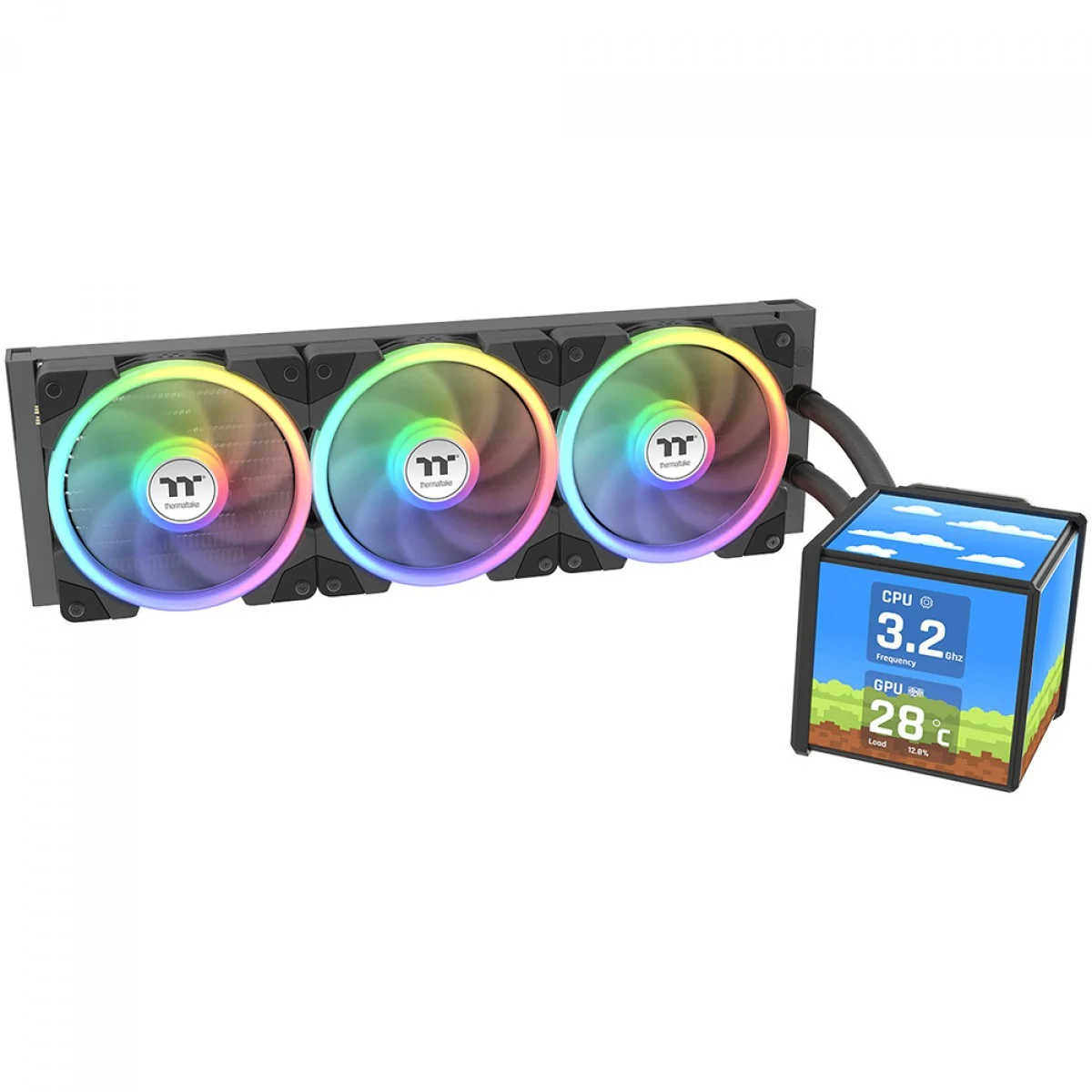Water Cooler Thermaltake MineCube 360 Ultra ARGB Preto com Display LCD 360mm CL-W481-PL12SW